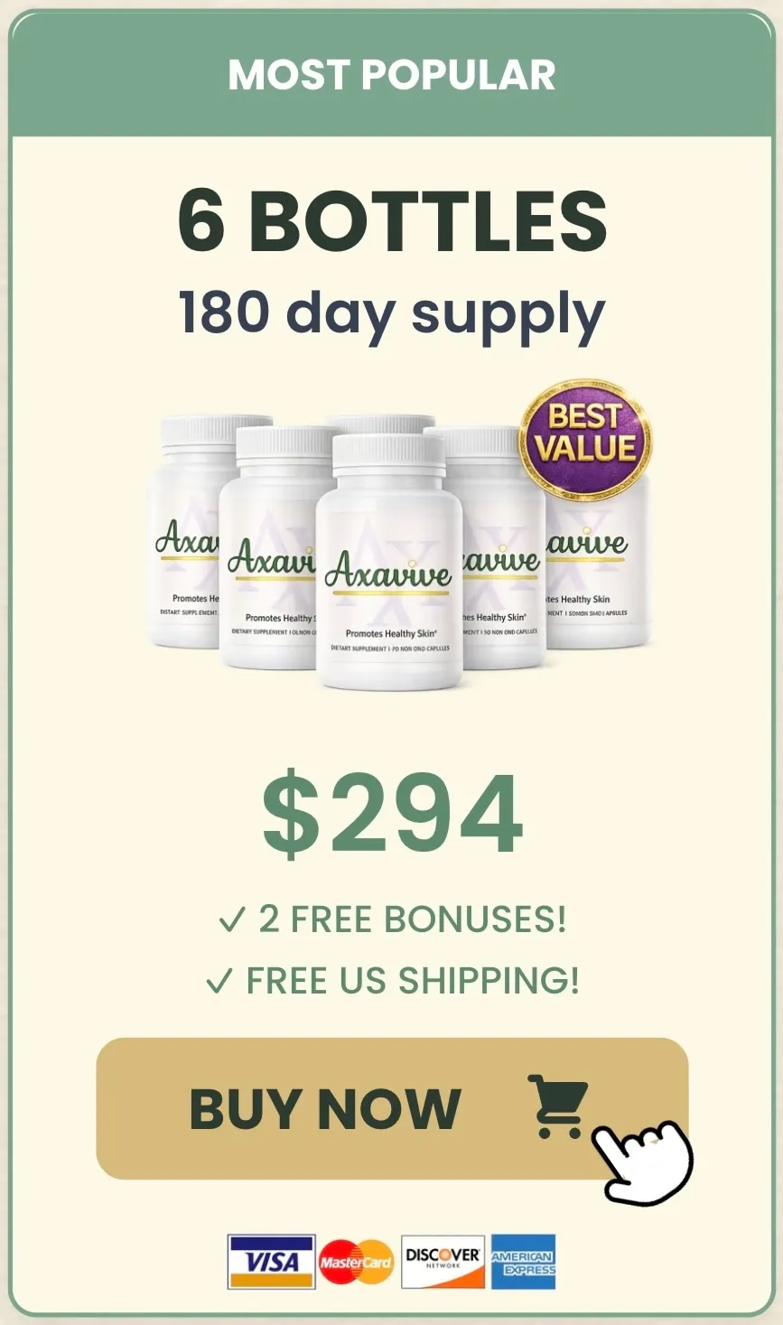 Axavive 6 bottles - 180 day supply best value